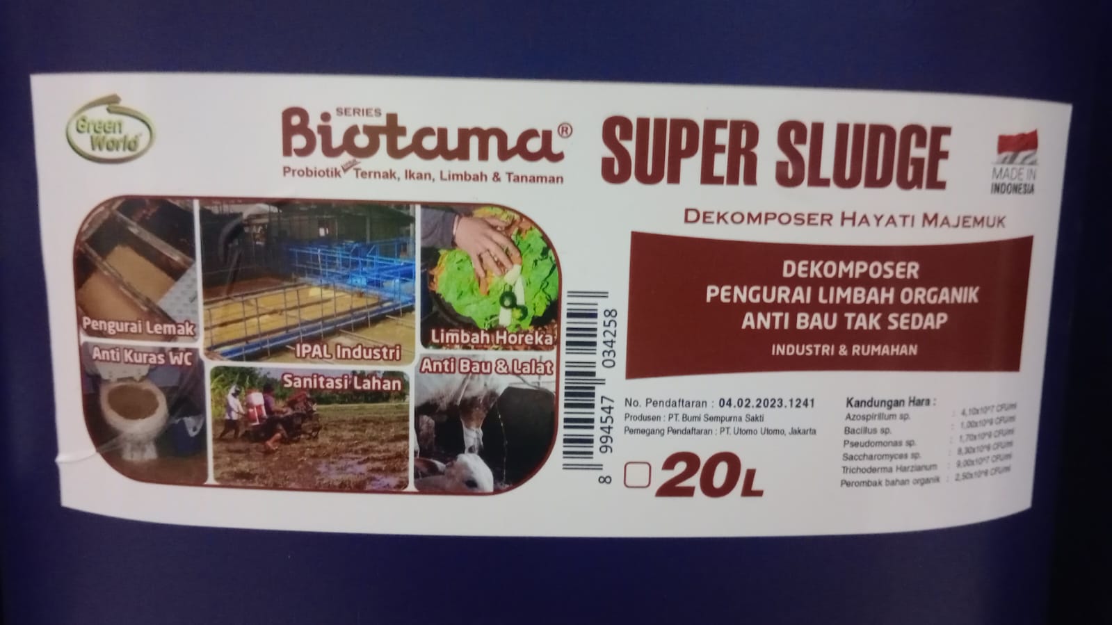 BAKTERI PENGURAI LIMBAH IPAL BIOTAMA SUPER SLUDGE 20 LITER