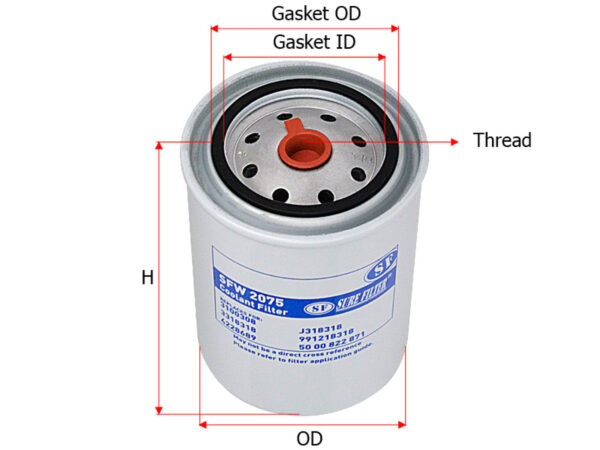 FILTER Pendingin SURE Coolant Filter Untuk CUMMINS SHANTUI D85 SD22 DOOSAN Komatsu PC400 D155AX-5 CAT 3176 Hitachi HYUNDAI LIUGONG PERKINS SANY VOLVO XCMG JOHNDEERE AGCO PN SFW 2075