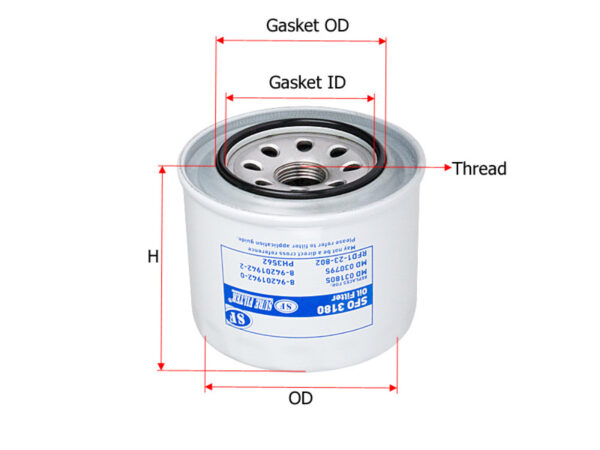 FILTER OLI transmisi SURE FILTER untuk Mitsubishi L300 hitachi Hyundai Isuzu Komatsu Toyota Kubota yANMAR vOLVO PN SFO 3180