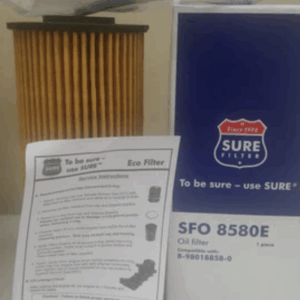 FILTER OLI ELEMENT SURE FILTER UNTUK ISUZU ELF NMR NPR NLR85 YANMAR Takeuchi SAKAI PN SFO 8580E