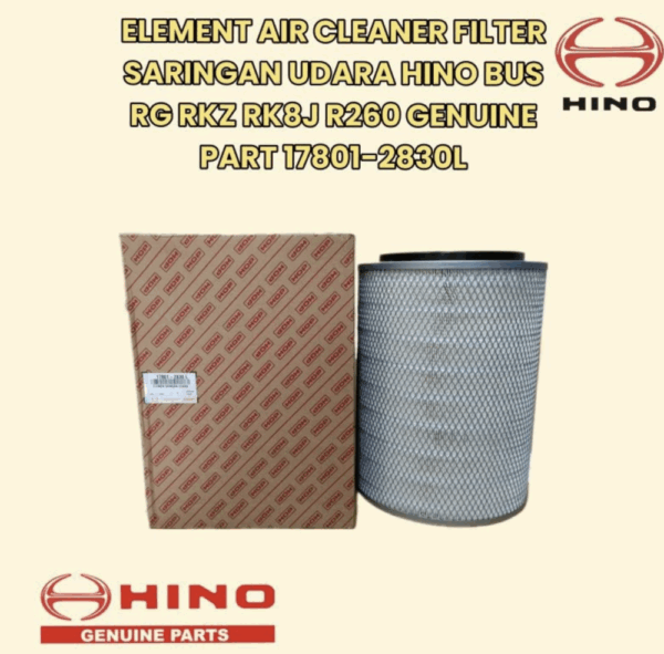 FILTER UDARA OUTER GENUINE HINO UNTUK HINO RG RKZ RK8J R260 285Jw J08E-WK NEW HOLLAND PN 17801-2830L