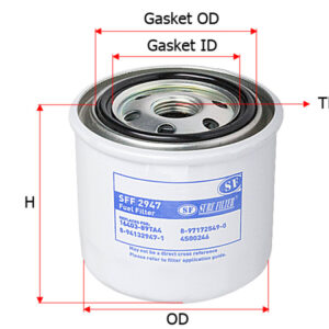 Filter solar atas SURE FILTER UNTUK ISUZU NMR71 NMR81 NKR71 EURO-2 HITACHI UD TRUCKS NISSAN KOMATSU SUNWARD PN SFF 2947