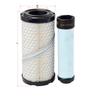 FILTER UDARA OUTER INNER SET SURE FILTER UNTUK BOBCAT CAT HITACHI HYUNDAI JCB JOHNDEERE KOMATSU KUBOTA NH SANY SDLG VOLVO YANMAR PN SFA2686SET
