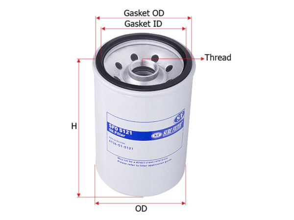 filter OLI SURE FILTER UNTUK ENGINE YUCHAI YC6 SDLG SANY MITSUBISHI LIUGONG KOMATSU KOBELCO CUMMINS CAT PN SFO5121