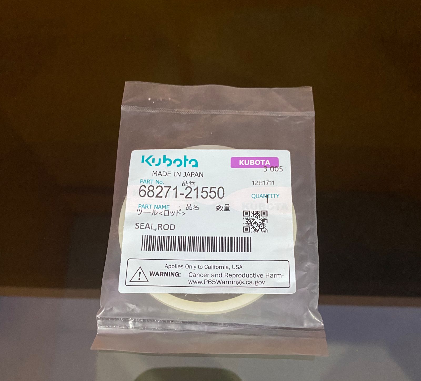 SEAL ROD PN 68271-21550 KUBOTA U 50