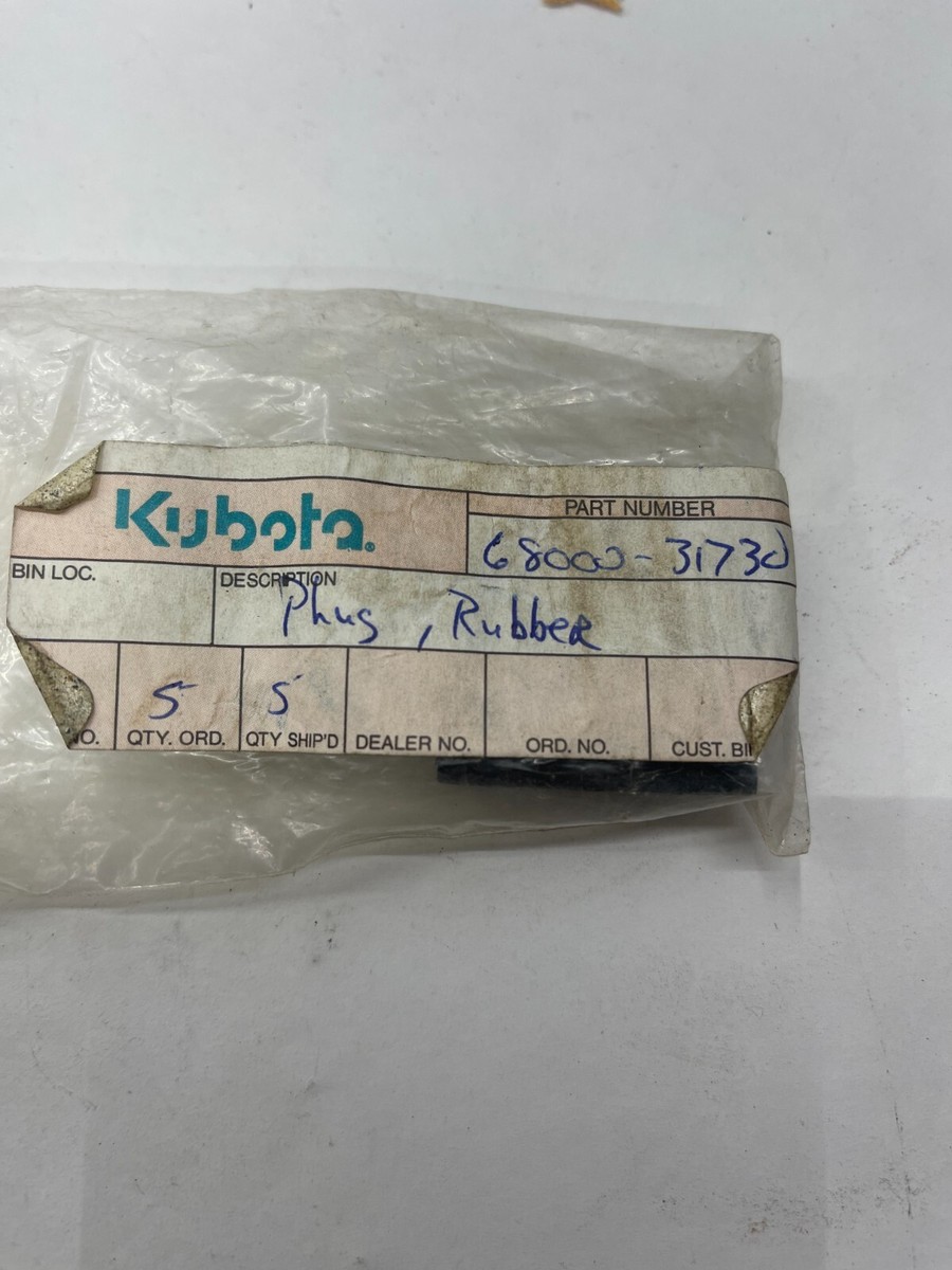 PLUGH RUBBER Excavator Kubota U50 PN 68000-3173-0