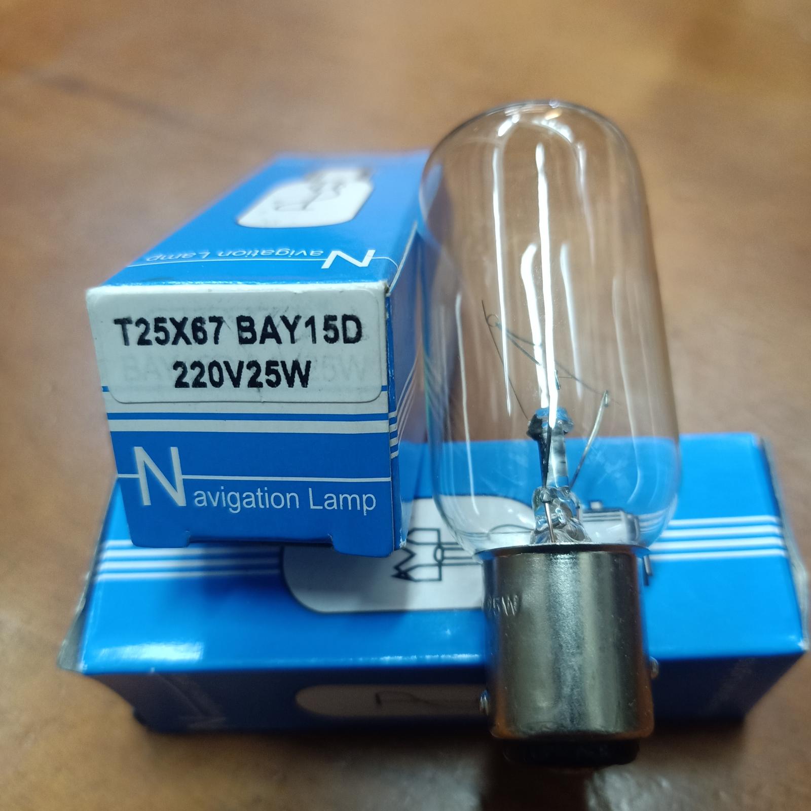 Lampu navigasi T26X67 BAY15D bola lampu pijar Laut 220V 25 Watt