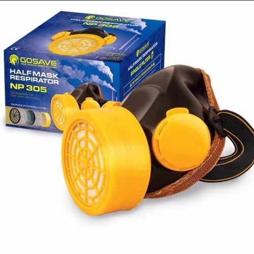 Masker Anti Polusi Respirator Single Filter GOSAVE NP305 Chemical Half Face Protection Mask Asap Debu Kimia