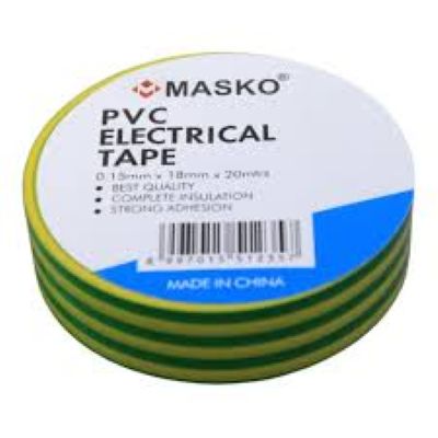 Isolasi PVC yellow and green Double Colour ground marker Masko Tape UK 18 MMx20M